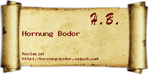 Hornung Bodor névjegykártya